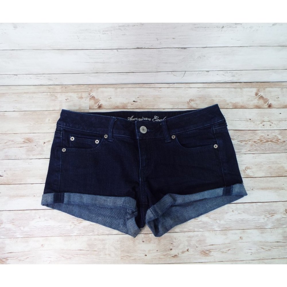 American Eagle Cuffed Stretch Denim Shorts